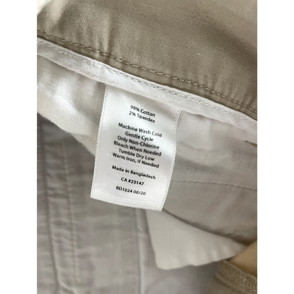Talbots Size 8 Straight Leg Zipper Pocket Minimalist Pants Button Zip Beige - Picture 12 of 12